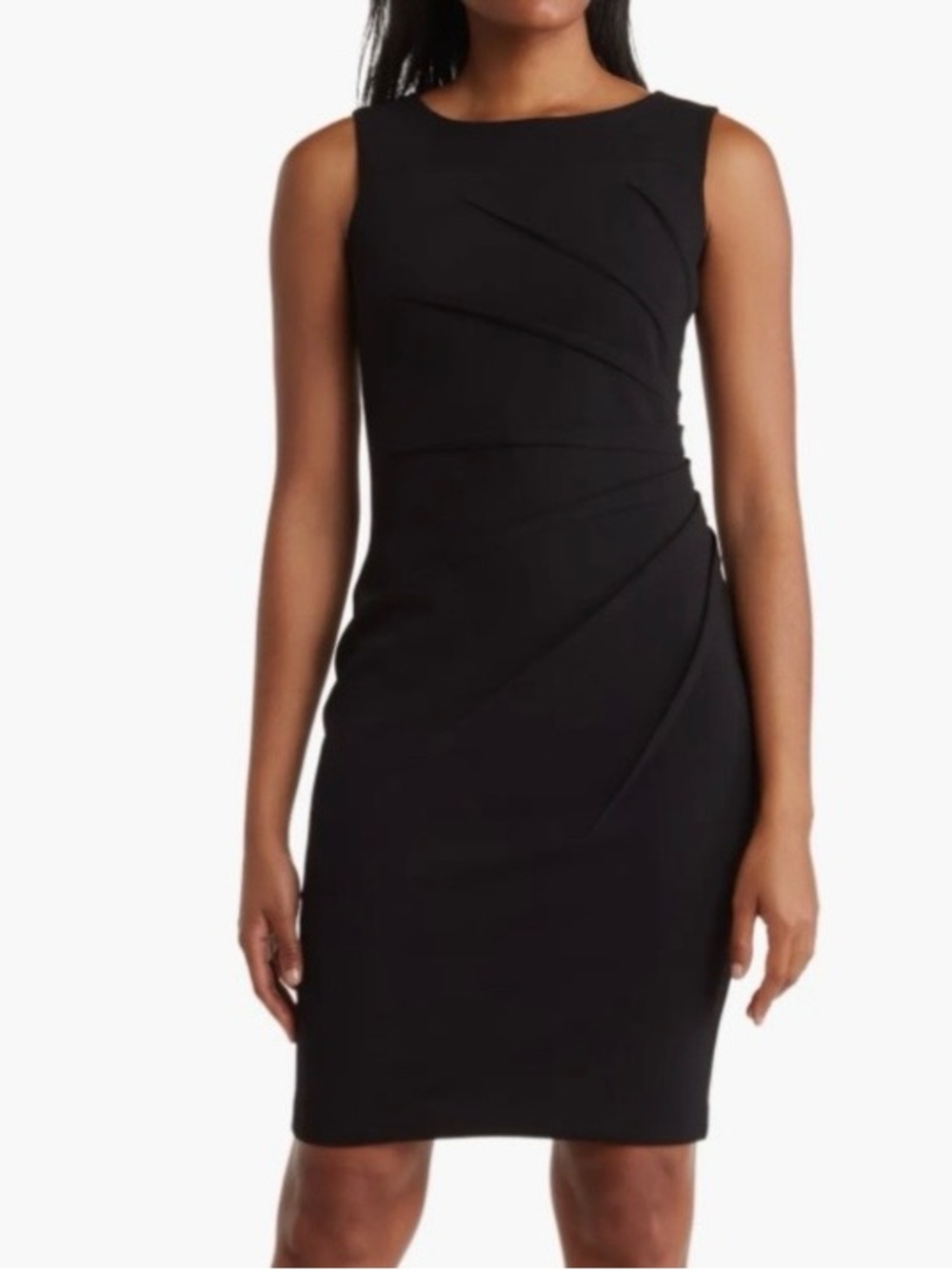 Calvin Klein Black Sleeveless Starburst Sheath Dress